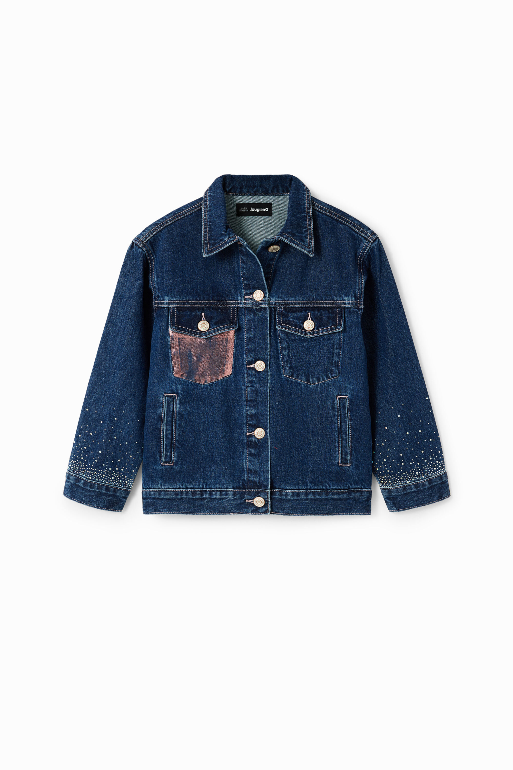 Veste trucker jean cœur