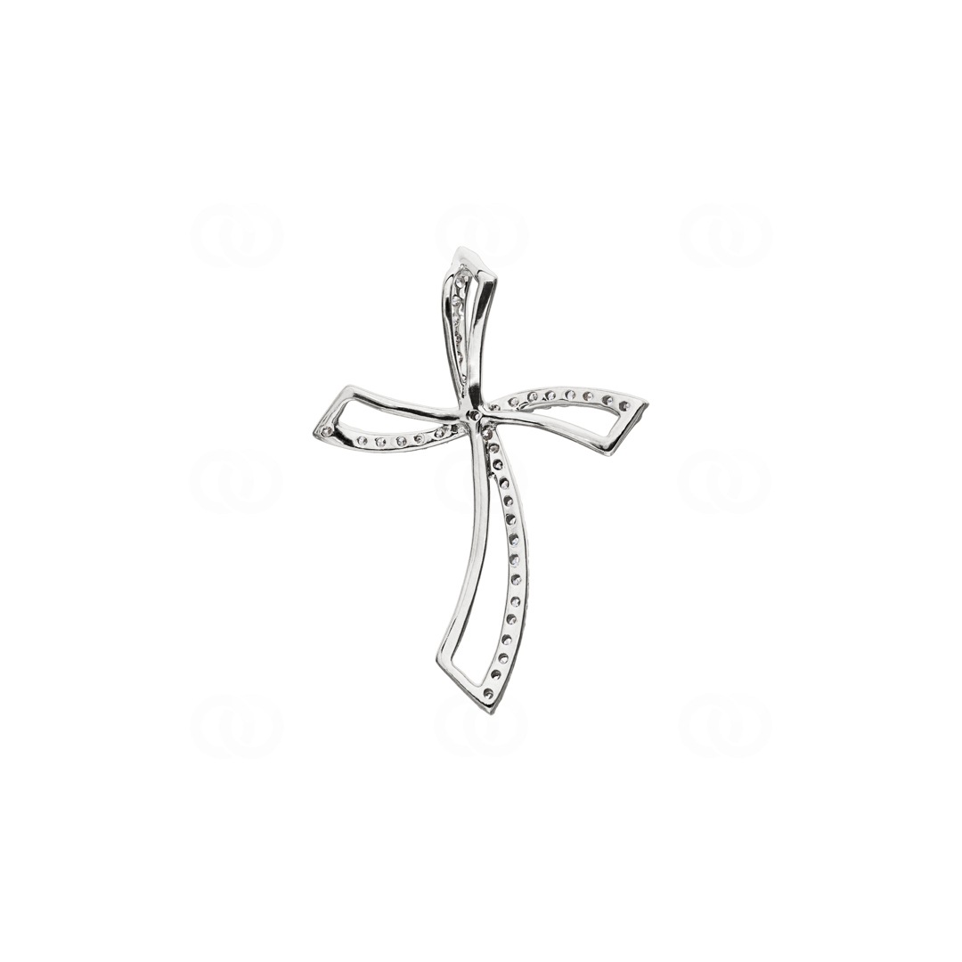 Kreuzanhänger 750/18 K Weissgold mit Diamanten 0.31 ct H/si