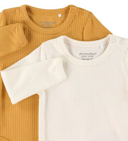 Minymo Bodies l/ä - Rib - 2er-Pack - Amber Gold