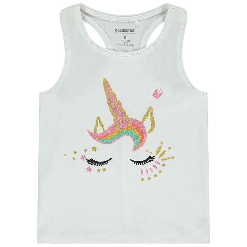 Débardeur en jersey avec print fantaisie pour fille - Blanc