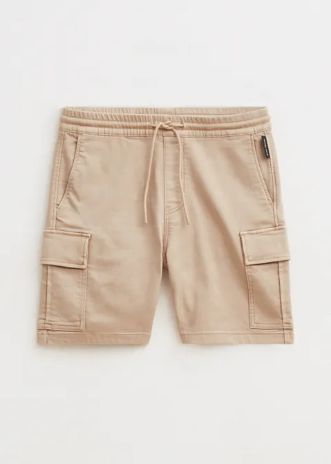 Cargo shorts met strik zand (ZAND)