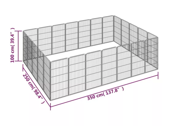 Parc pour chien 24 noire 350 x 250 x 100 cm 02_0043622