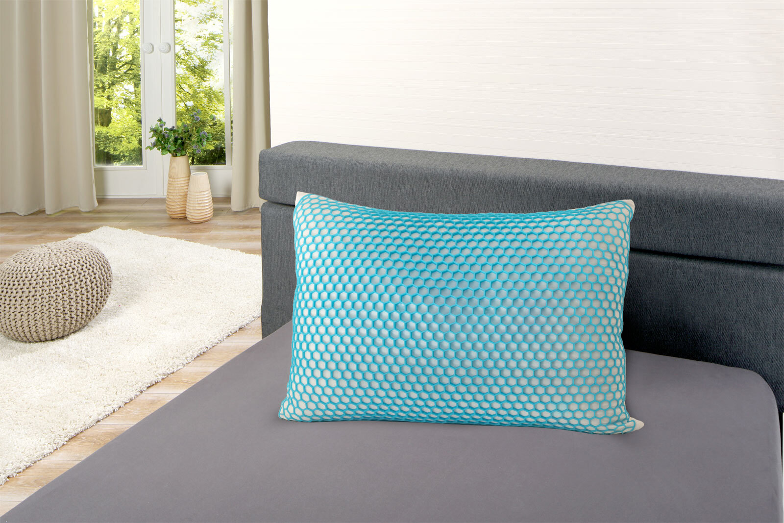 Nackenstützkissen Form-Line 40 x 60 cm blau/weiß