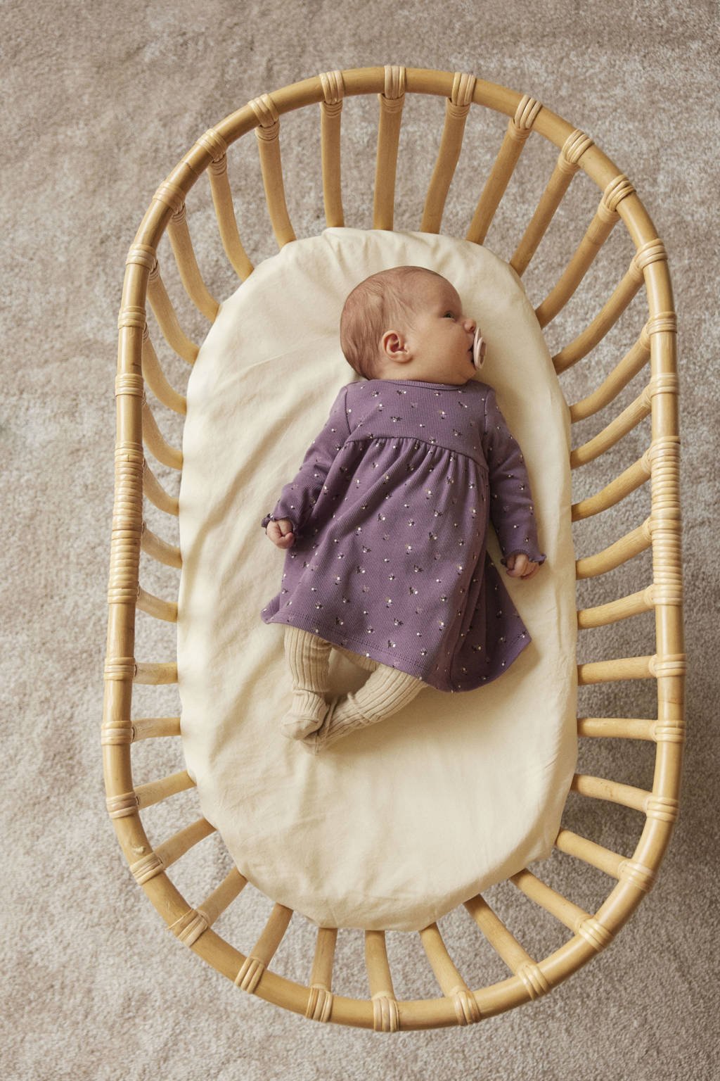 NAME IT gebloemde baby jurk NBFOLINNE mauve