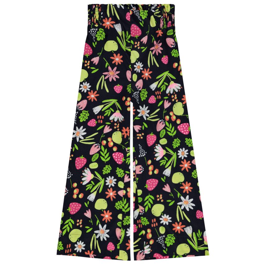 Pantalon large imprimé fruité pour fille - Bleu marine