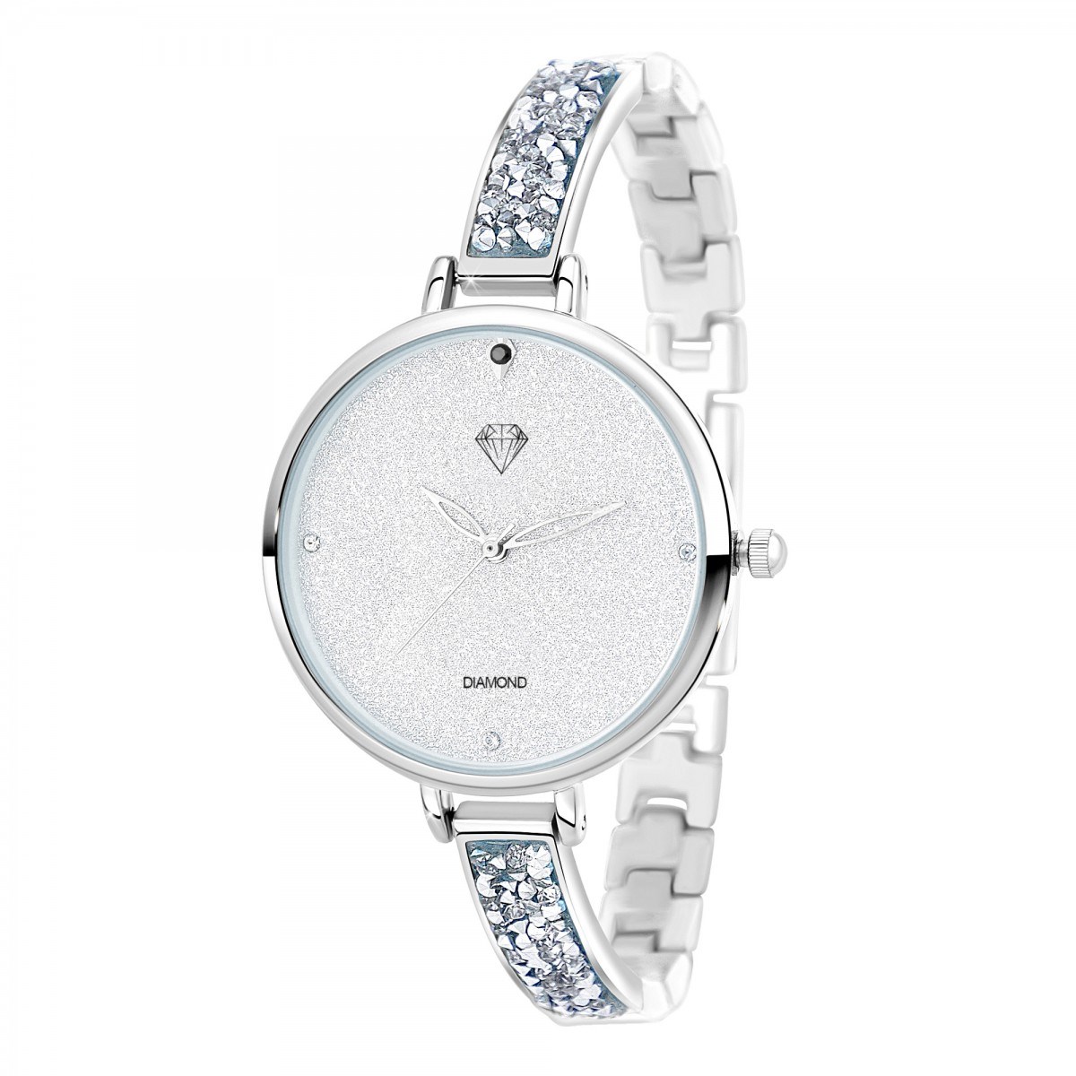 Montre Nola SC Crystal ornée de 3 Cristaux scintillants et d'un veritable diamant noir
