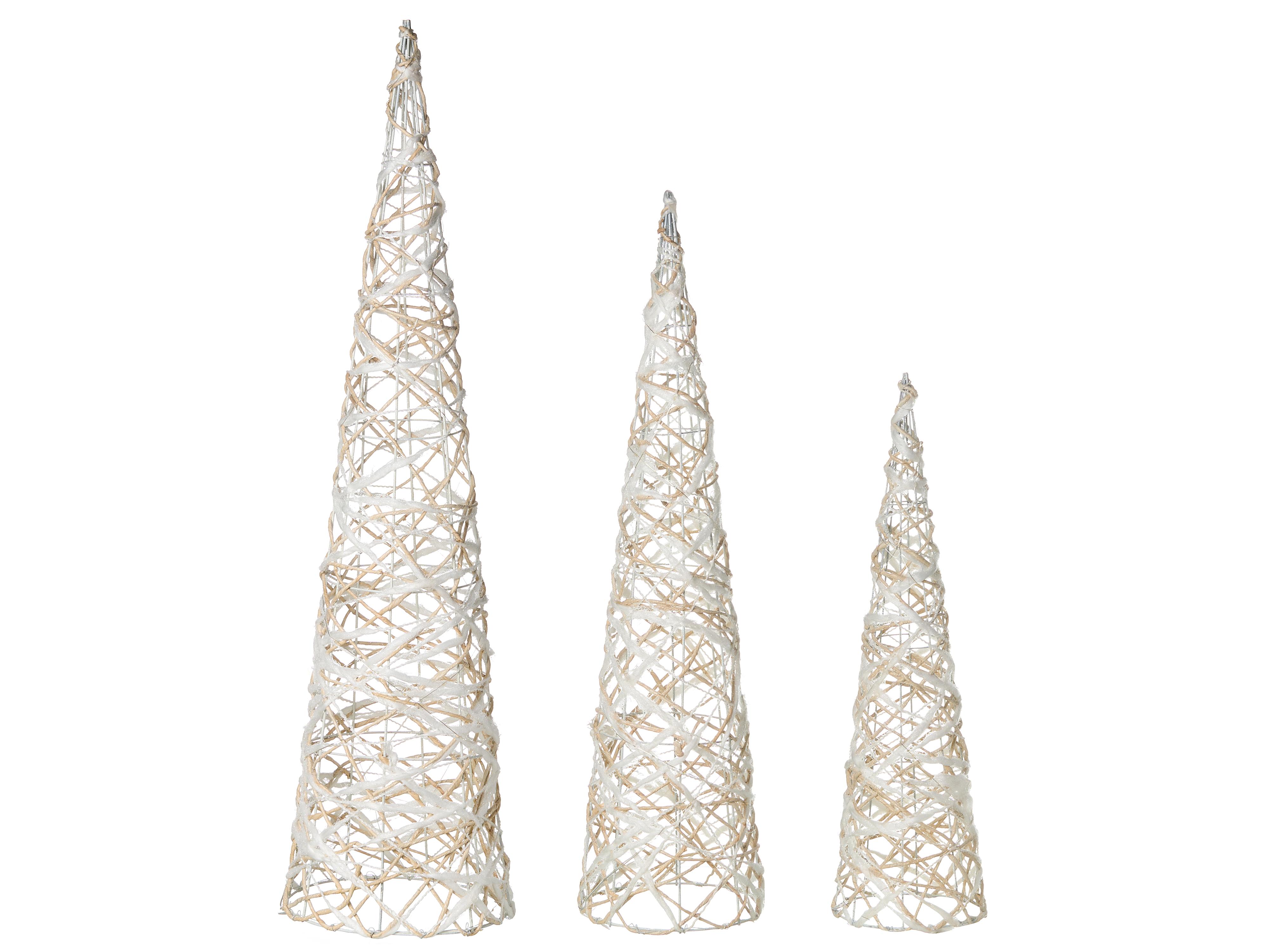 Set van 3 kerstdecoraties TUELSO Kerstboom 60/80/100 cm Wit/goud