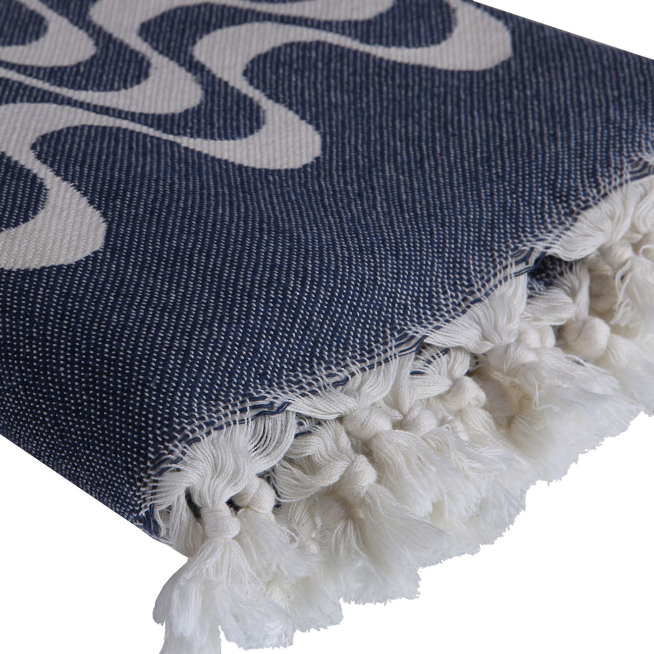 Febronie Fouta reversible Cabana bleu - 100x200 cm