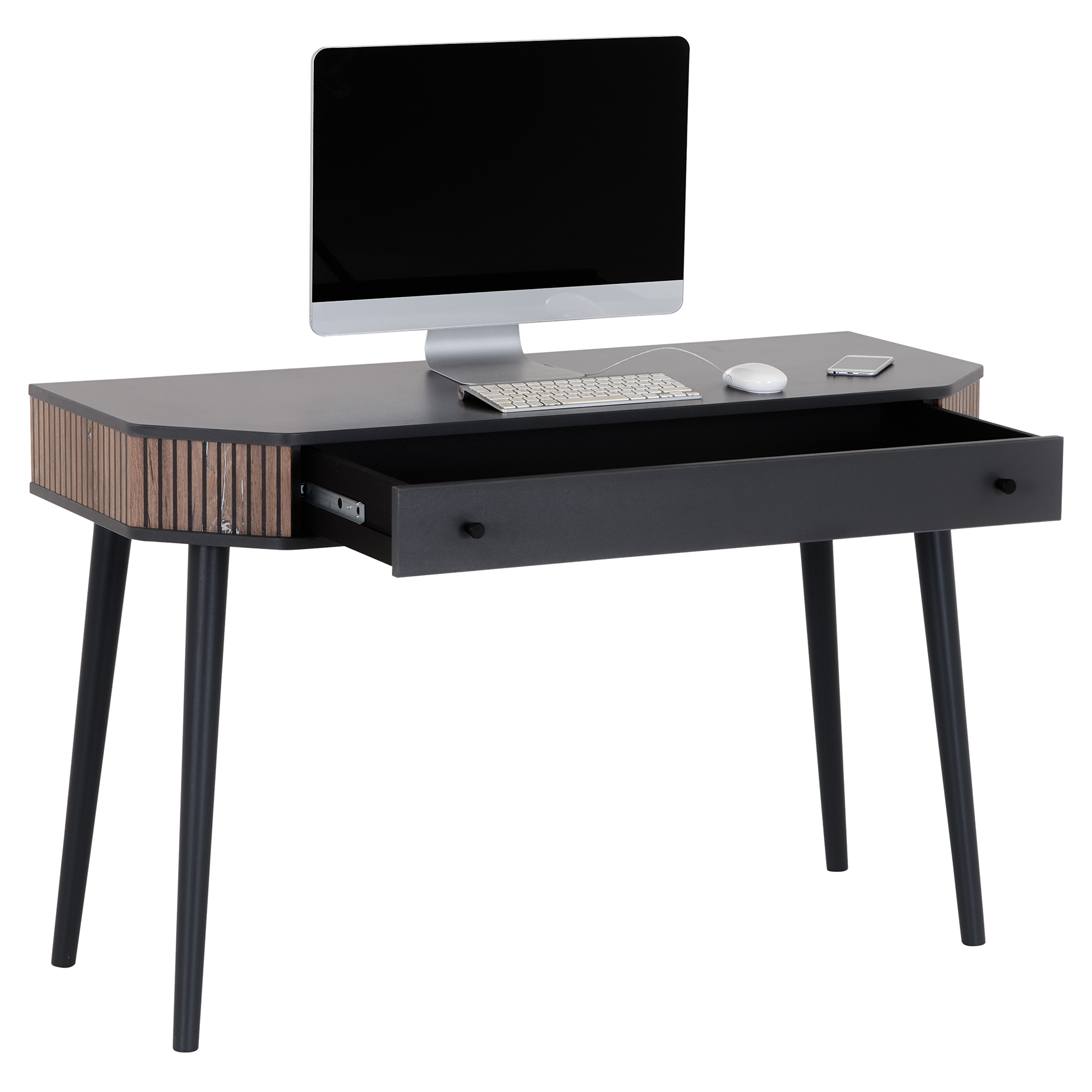 Schminktisch - anthrazit-Flagstaff Eiche - 120 cm