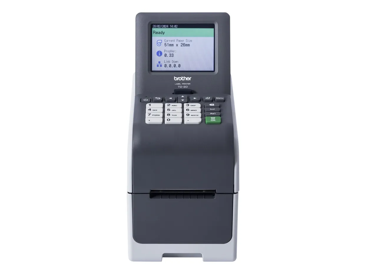 Brother TD-2320DSA203 - Mærkat/kvitteringsprinter - S/H - direkte termisk - Rulle (6,3 cm) - 203 dpi - op til 152.4 mm/sek. - USB 2.0, USB vært, LAN