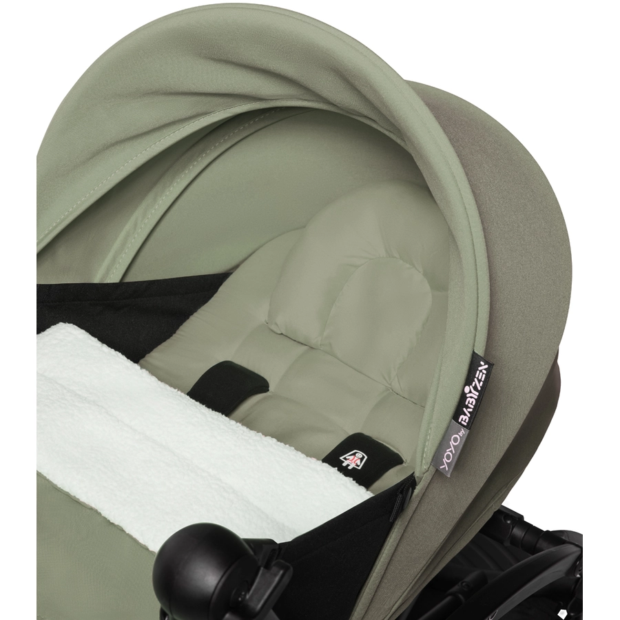 BABYZEN Kinderwagen YOYO2 0+ White mit Neugeborenenaufsatz Olive