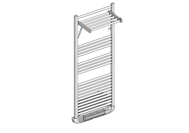 Sèche-serviettes électrique soufflant à inertie fluide 500W + soufflerie 1000W