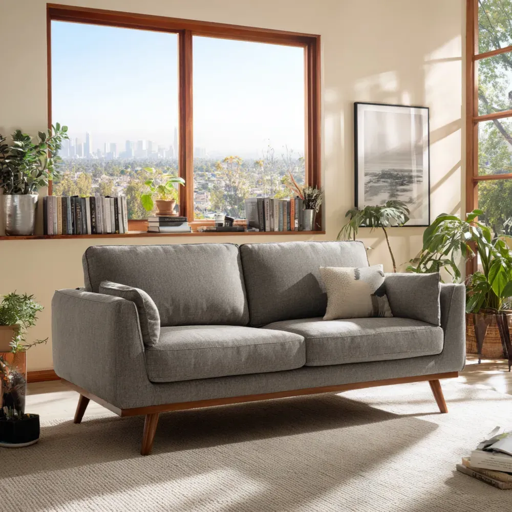Zweisitzer-Sofa Stoff 150x80x85 cm - Hellgrau - Modernes Design