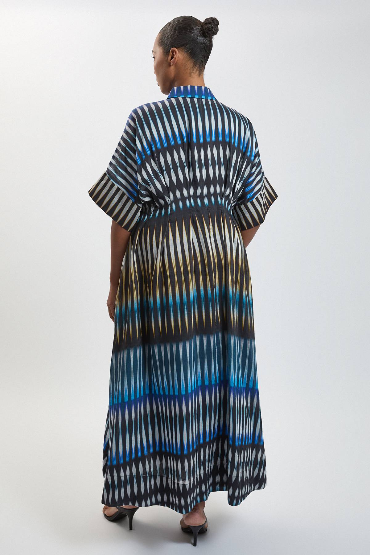 KarenMillen Robe Midi Tissée À Col Et Rayures Grande Taille