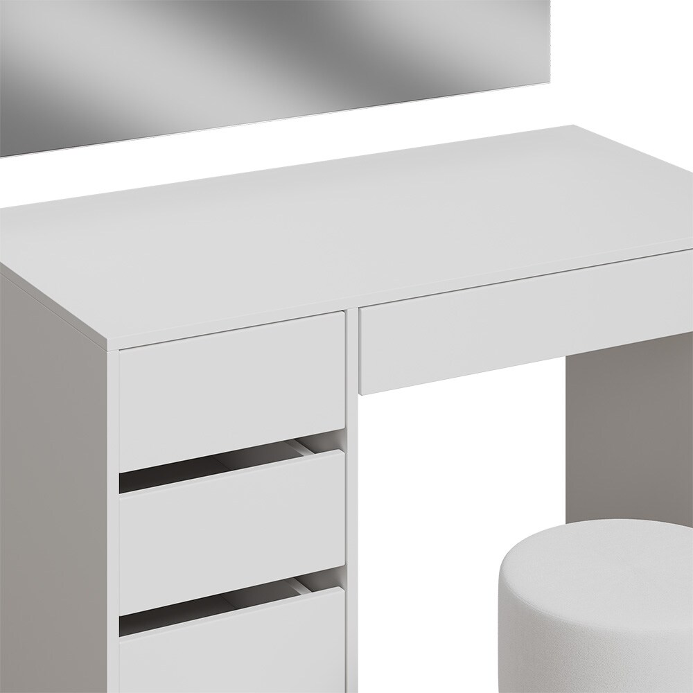 Vicco Schminktisch Thalia Weiß Hochglanz 100 cm mit Hocker