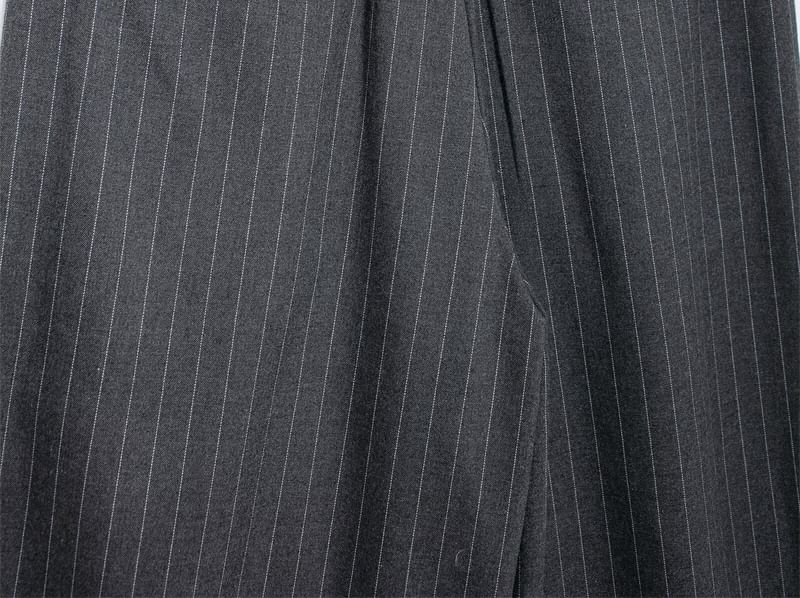 Bazer - Hoge taille krijtstreep nep tweedelige wijde broek
