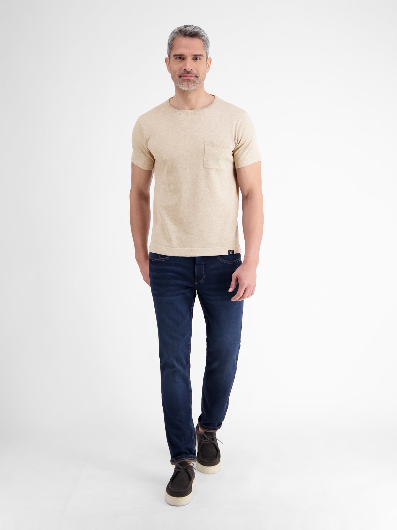Strick-T-Shirt mit Brusttasche