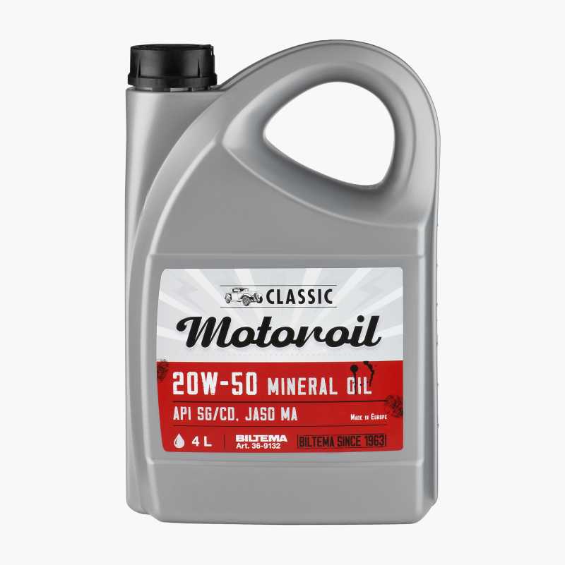 Mineralolje til veteranbiler 20W–50, 4 liter