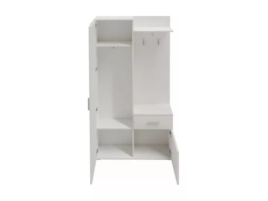 Meuble d'entrée Stanton 103, 195x97x30cm, Miroir, Blanc, Stratifié, À poser