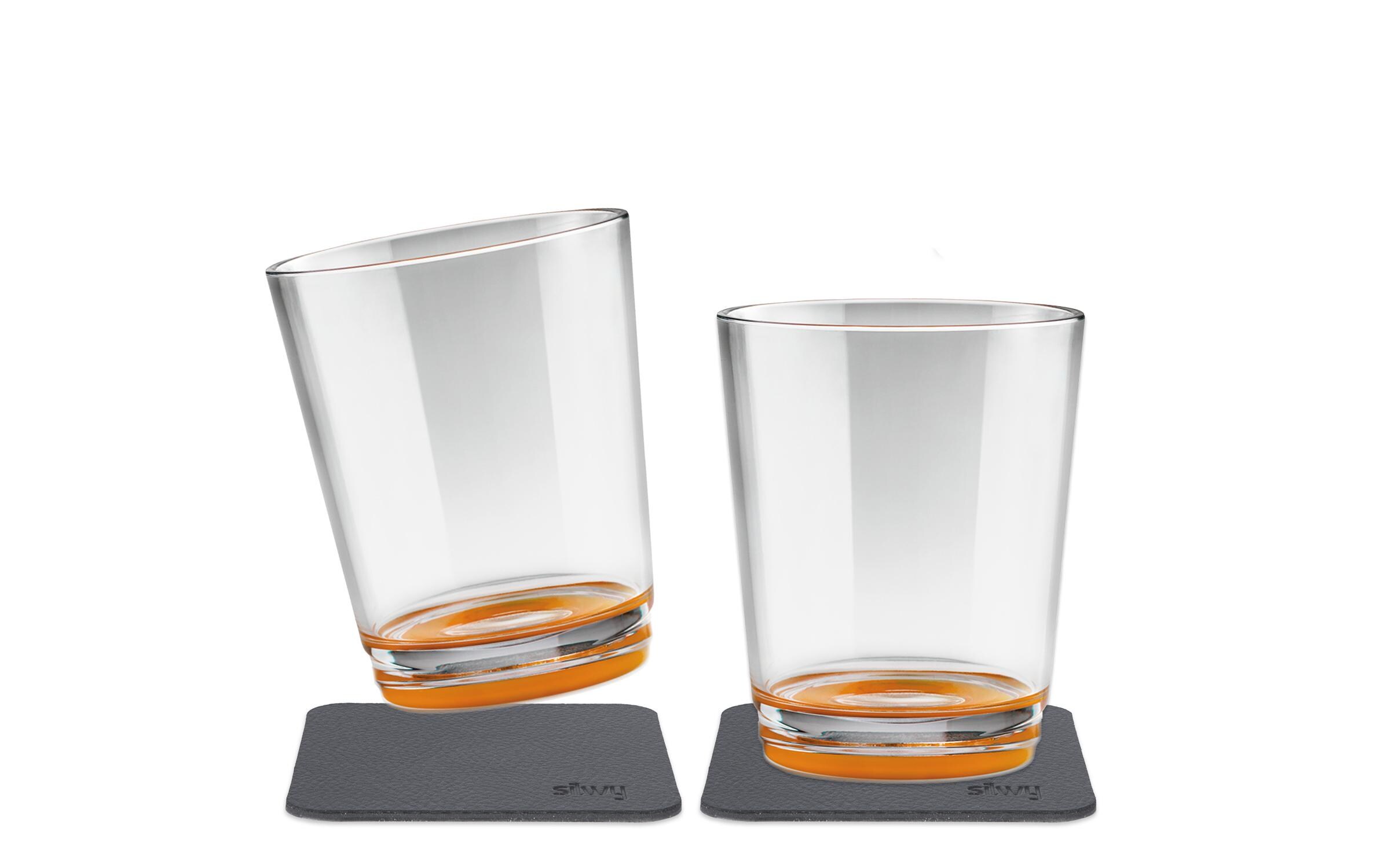 Outdoor-Becher Hup Orange 2er-Set magnetischMagnet Trinkglas-Set mit Magnet-Pads