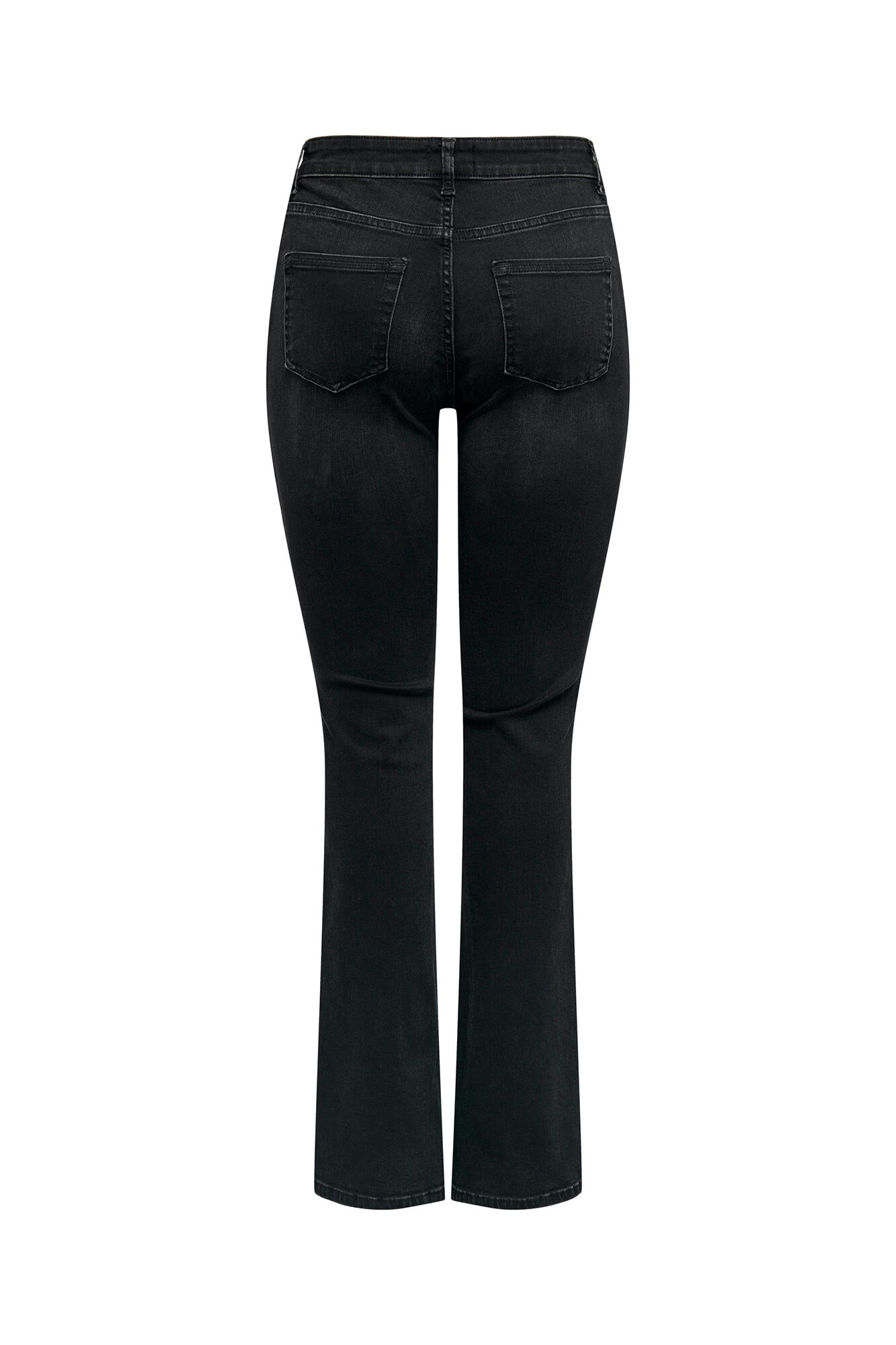 Calças jeans boca de sino de cintura alta