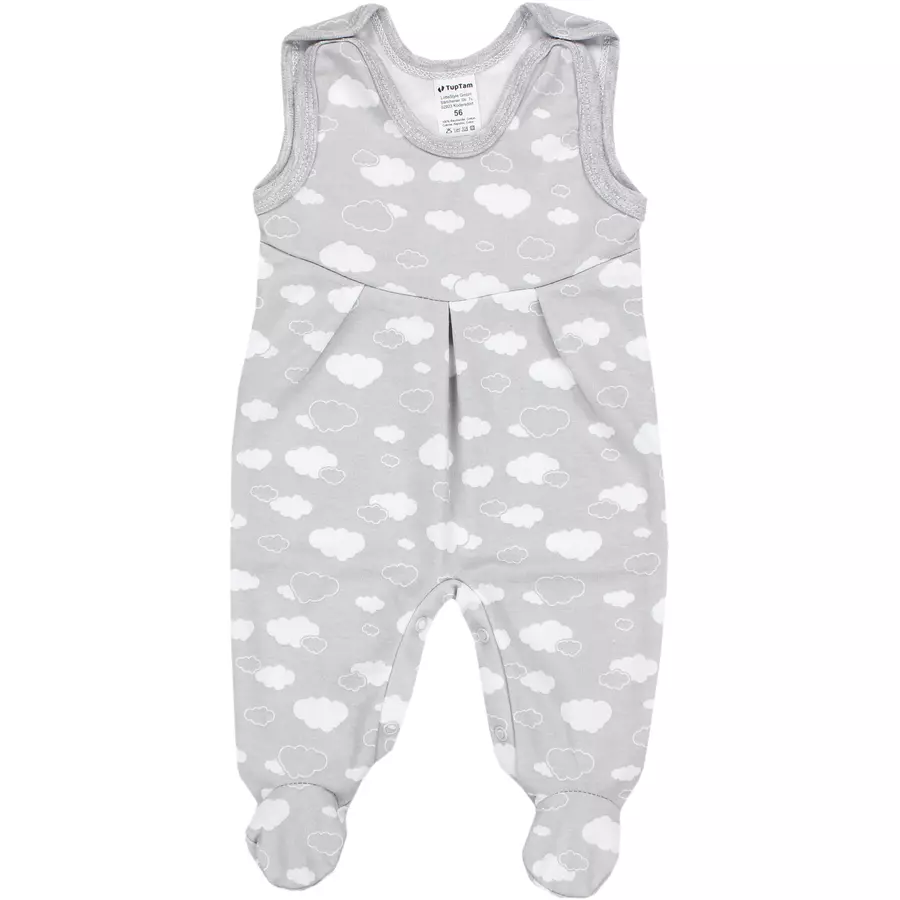 TupTam Baby Mädchen Strampler mit Fuß 3er Pack rosagrau