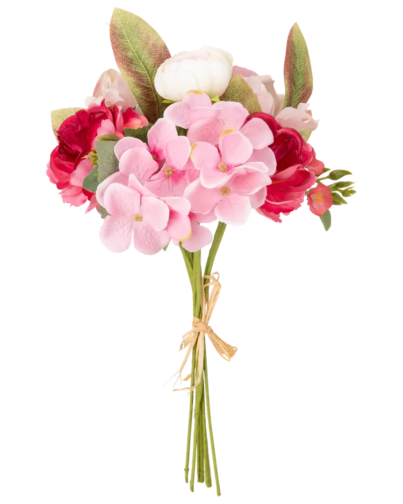 Buket kunstige blomster - rosa