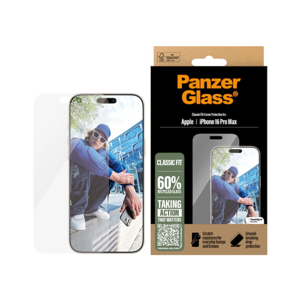 PanzerGlass - Skærmbeskyttelse - iPhone 16 Pro Max - Classic Fit