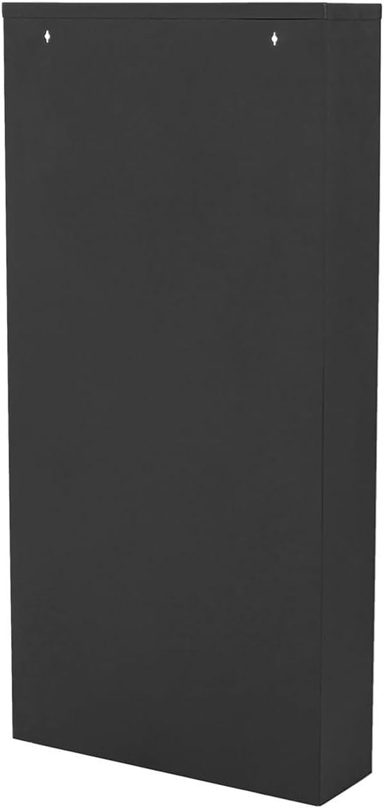 Kare Design Schuhschrank Caruso Schwarz, Metall, mit 3 Klappen, Schuhablage für 6 Paar Schuhe, schmal, platzsparend, hoch, Schuhregal, Eingangsbereich, 104x50x15 cm (H/B/T)