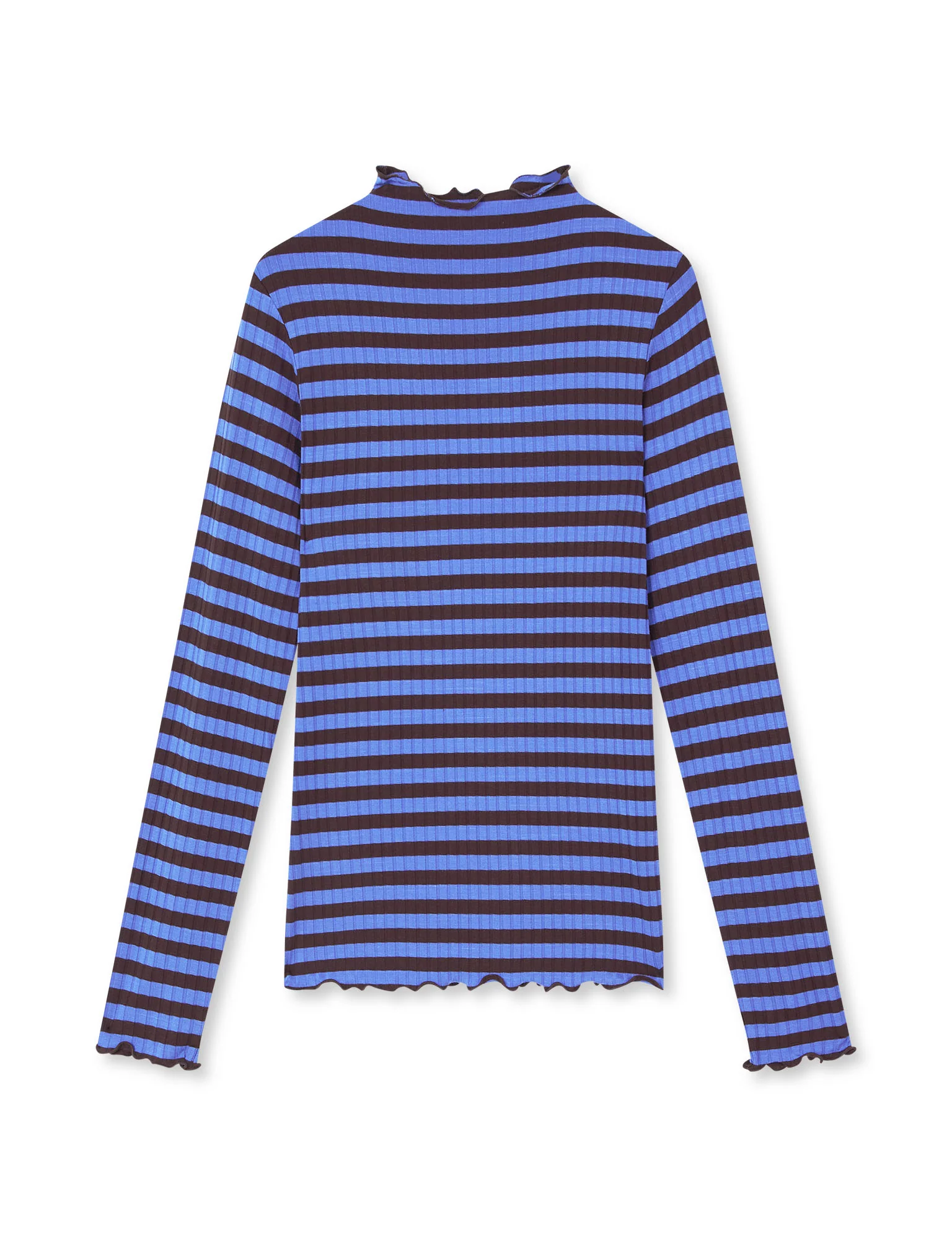 Mads Nørgaard  5X5 Stripe Trutte langærmet t-shirt - Amparo Blue/Black Coffee