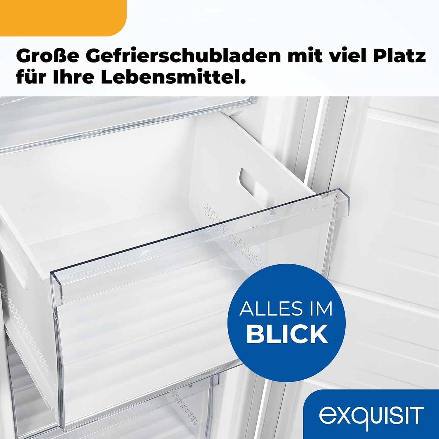 Exquisit Gefrierschrank NoFrost, Tiefkühlschrank groß, 155 Liter, Schnellgefrieren, Alarm-Funktion, GS5231-NF-H-010E weiss