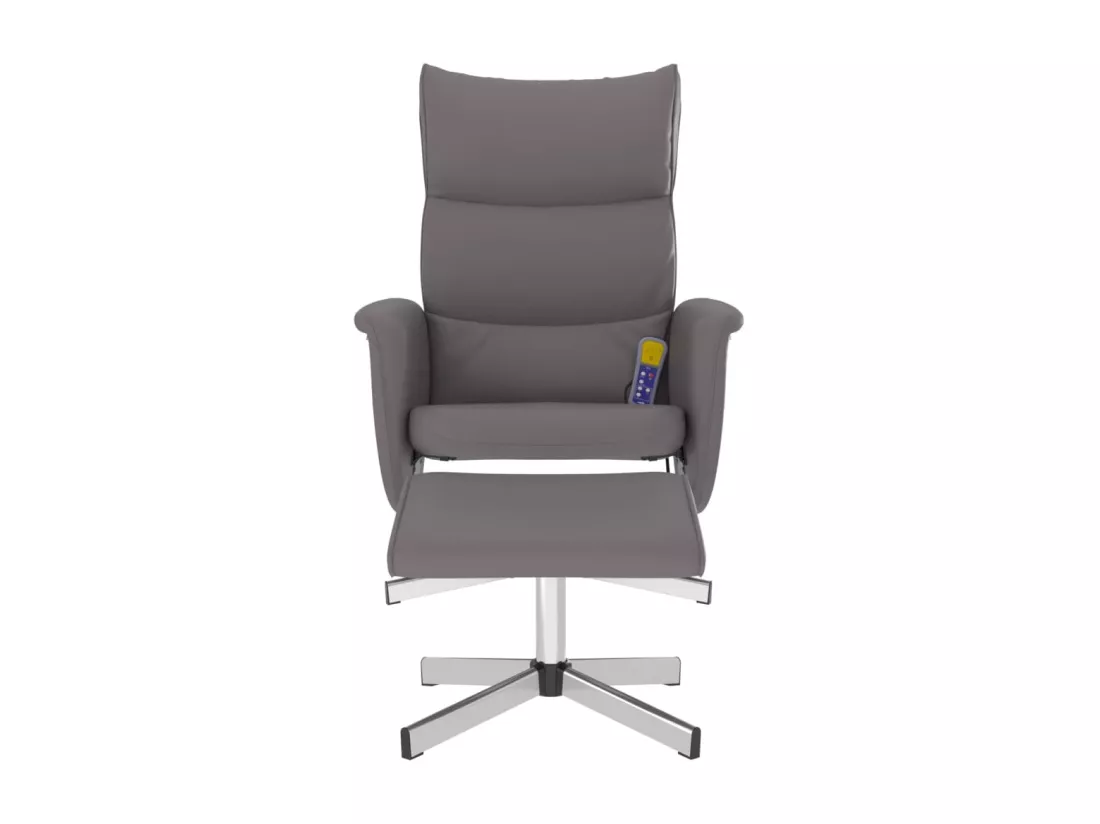Fauteuil inclinable massant avec repose-pied gris similicuir