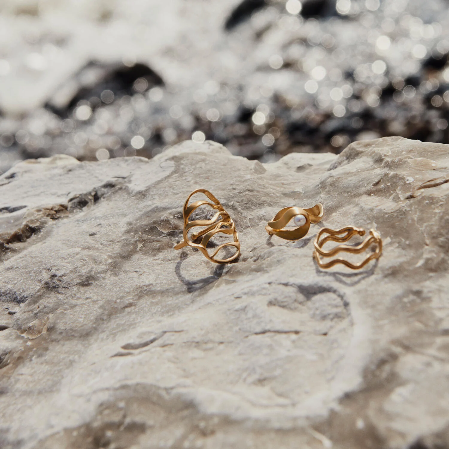 Pernille Corydon  Double Wave ring - forgyldt