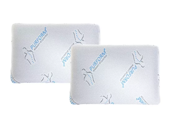 Lot de 2 oreillers mémoire de forme anti acariens 60 x 40 cm PURFORM - SIRONA