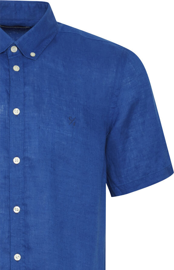 Casual Friday CFANTON 0071 SS 100% linen shirt Mazarine blue