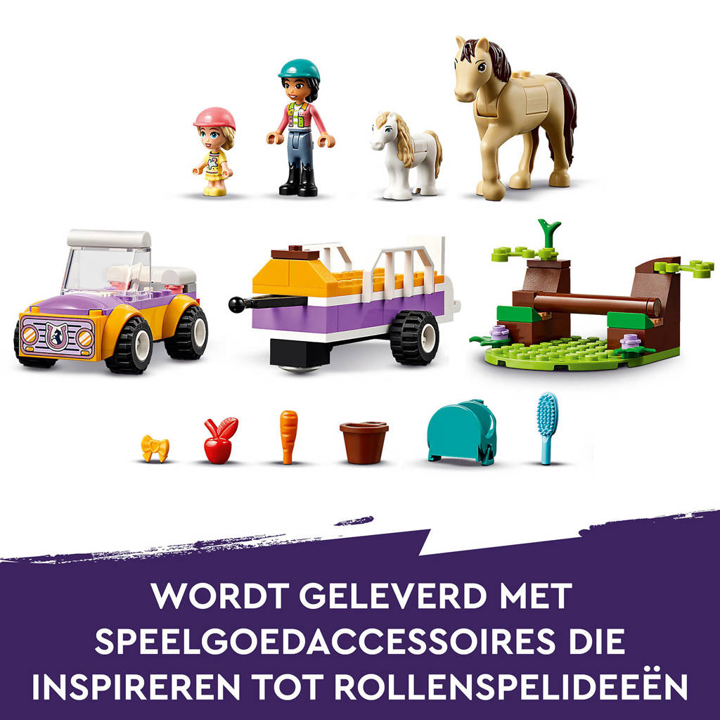 Ook leuk voor de grote kids.Paard en pony aanhangwagen Paard Speelgoed Set voor Meisjes en Jongens 42634