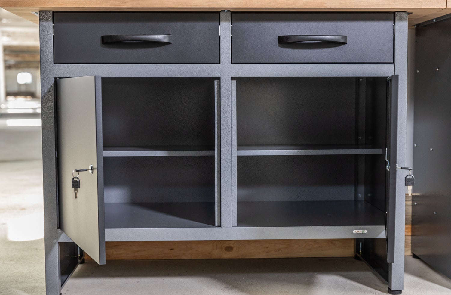 Ondis24 Werkplaatsset Hoekoplossing Premium One Antraciet Verlichtingspakket, Werkplaatsuitrusting, Werkbank