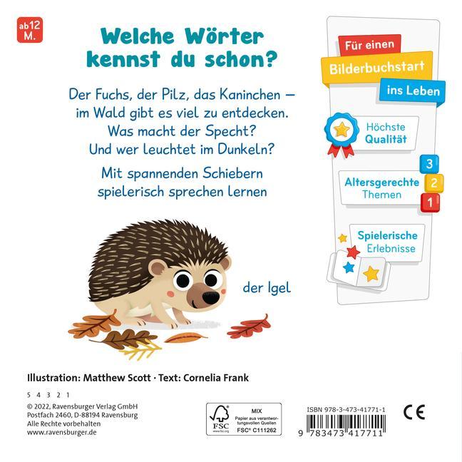 Meine ersten Wörter / Meine ersten Wörter vom Wald - Sprechen lernen mit großen Schiebern und Sachwissen für Kinder ab 12 Monaten
