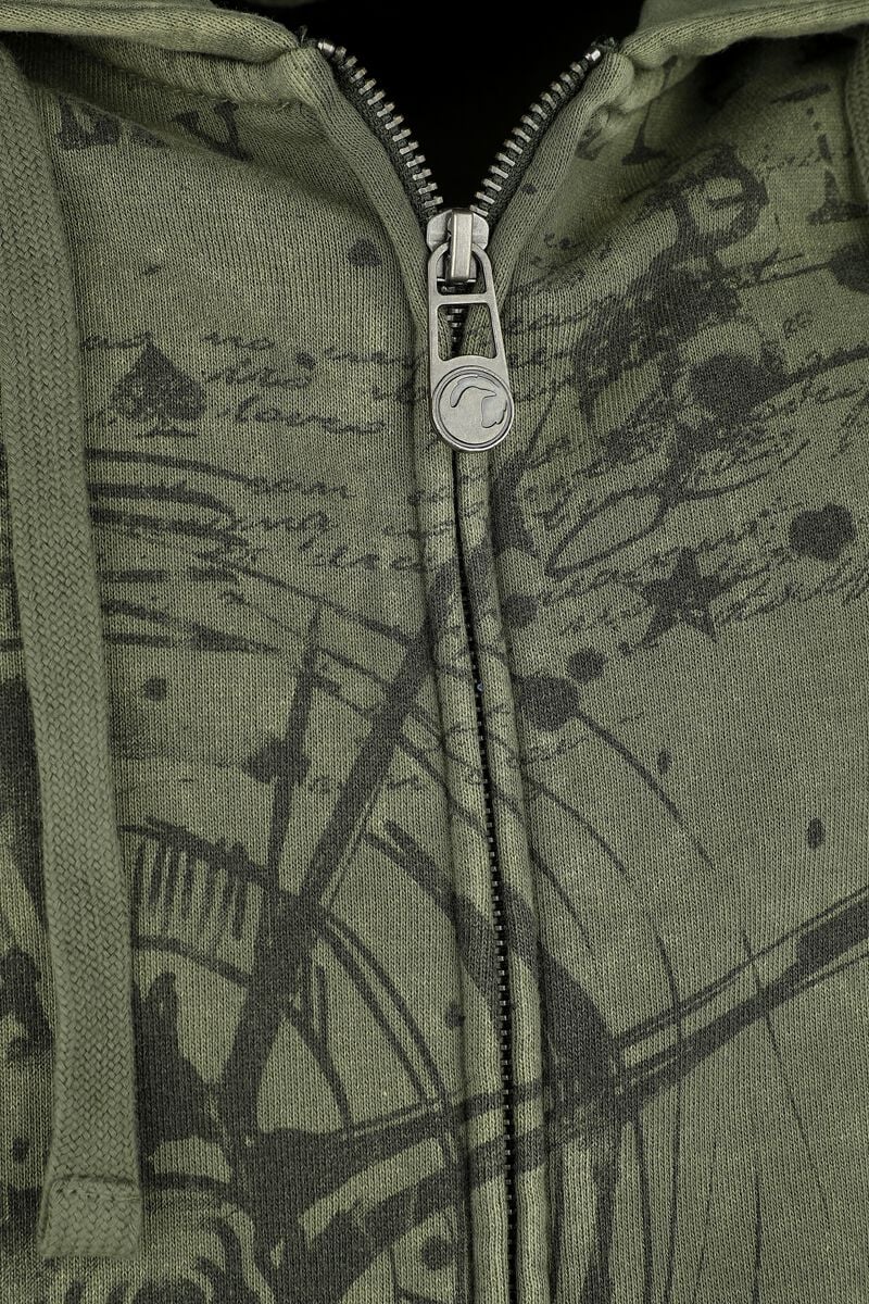 Hooded Jacket With Compass Print | Black Premium by EMP Sweat-shirt zippé à capuche