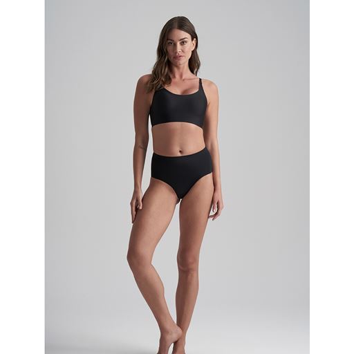 Bye Bra Invisible Mid Waist Brief, Black, XXL