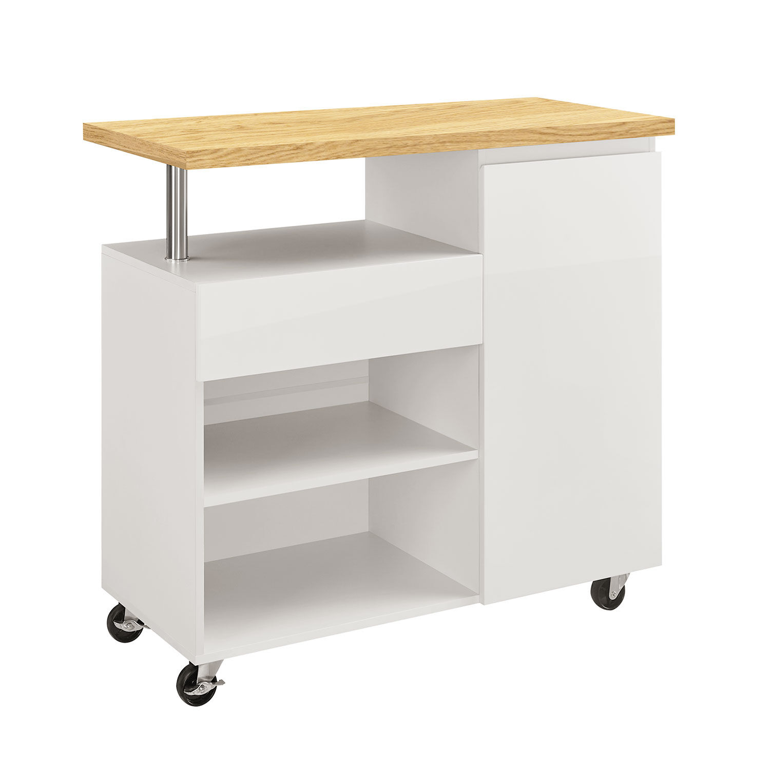 Küchenwagen Rey mit Melamine-Abdeckung in Eichenholzoptik