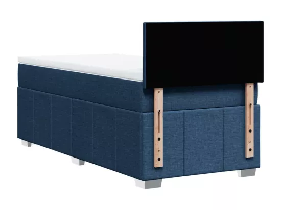 Sommier à lattes de lit avec matelas Bleu 90x190 cm Tissu