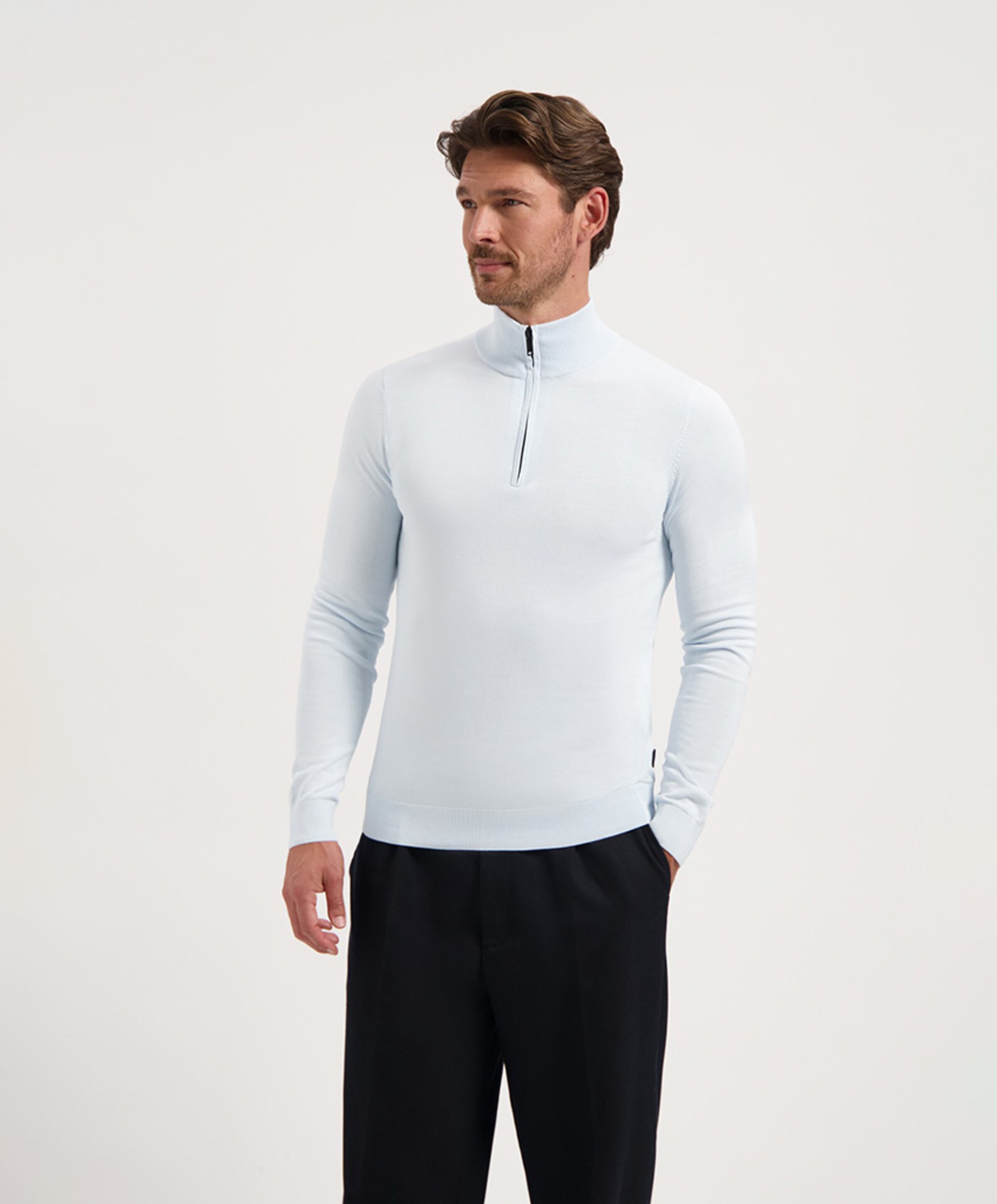 Saint Steve Heren trui met rits blauw