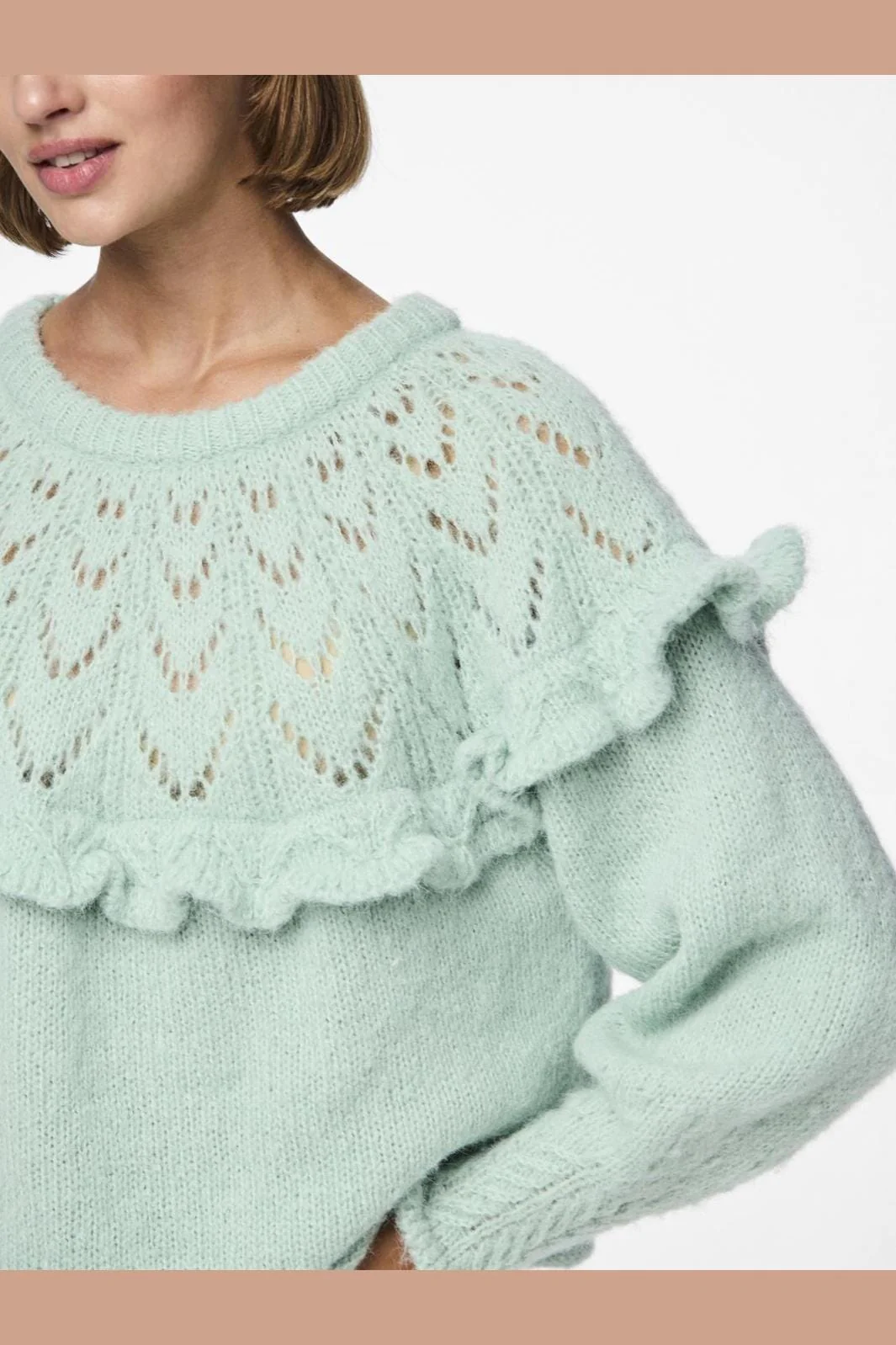 Pieces Pcrikka Ls Oneck Knit 4628720 mist green