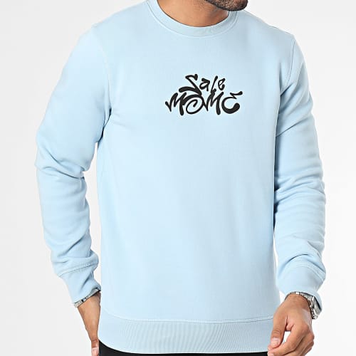 Sweat Crewneck Lapin Graffiti Bleu Clair