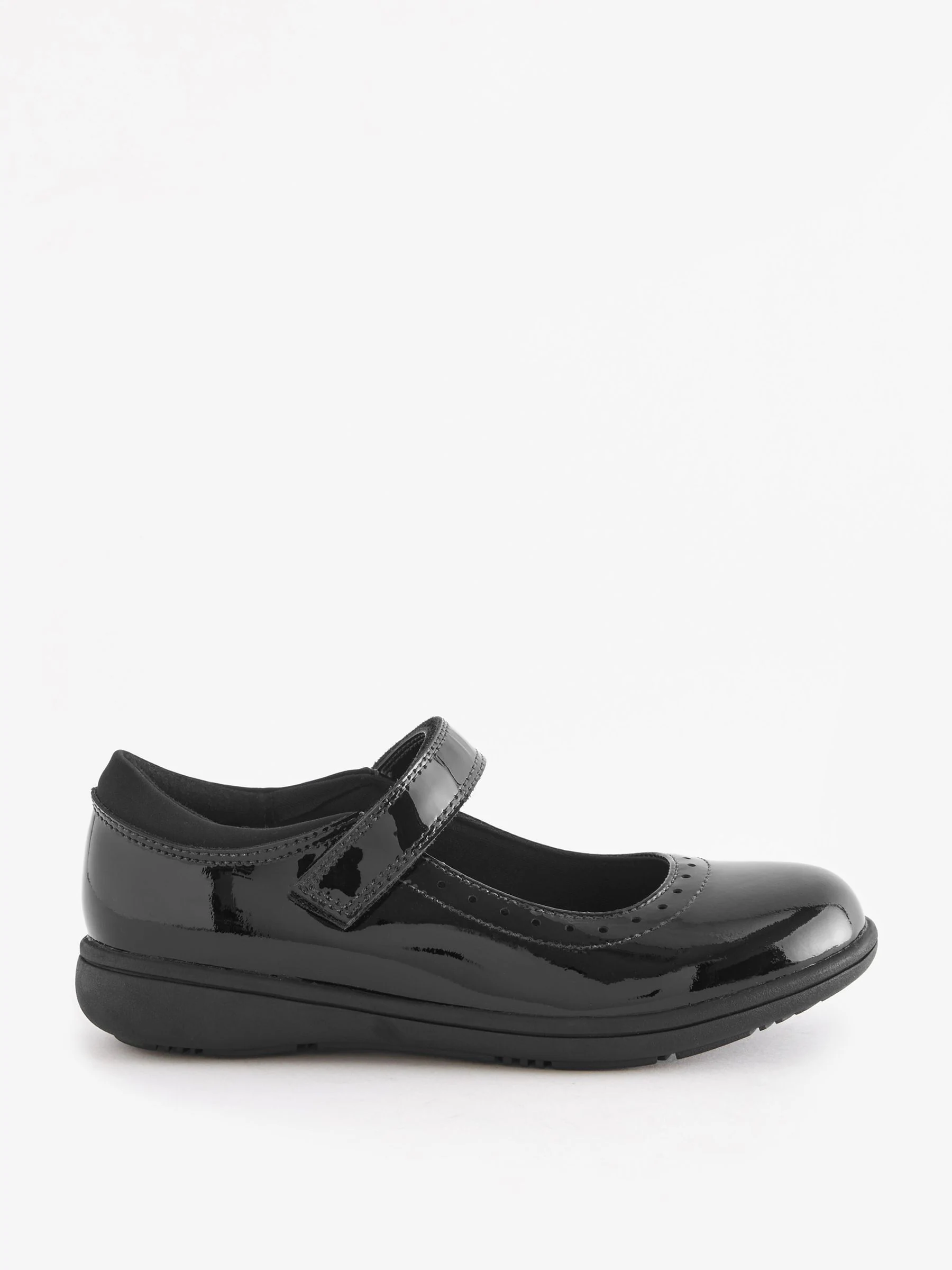 Zwart lak - Leren Mary Jane-schoolschoenen met broguedetail