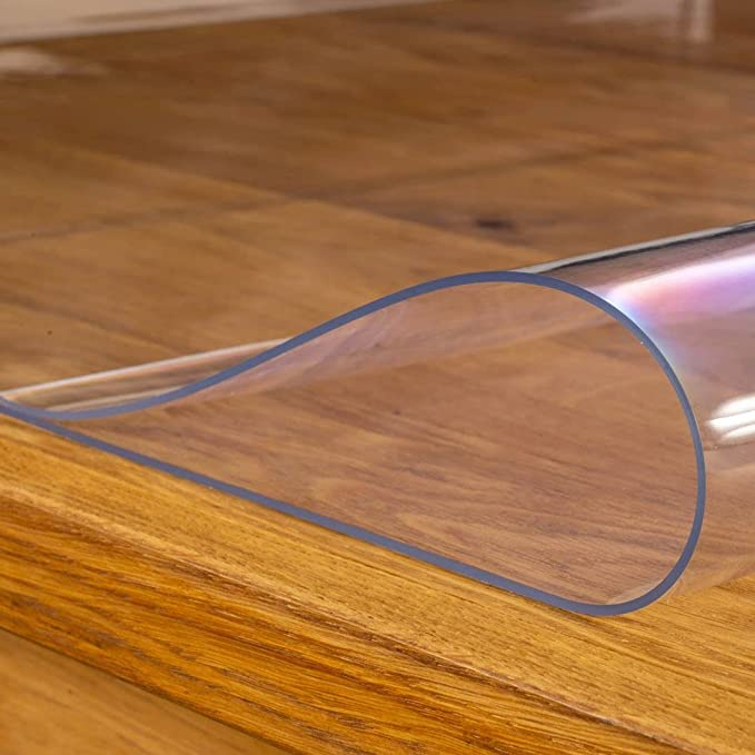(120x60cm) PVC Tischunterlage Abwaschbare Schutz Folie Tischdecke - Transparent