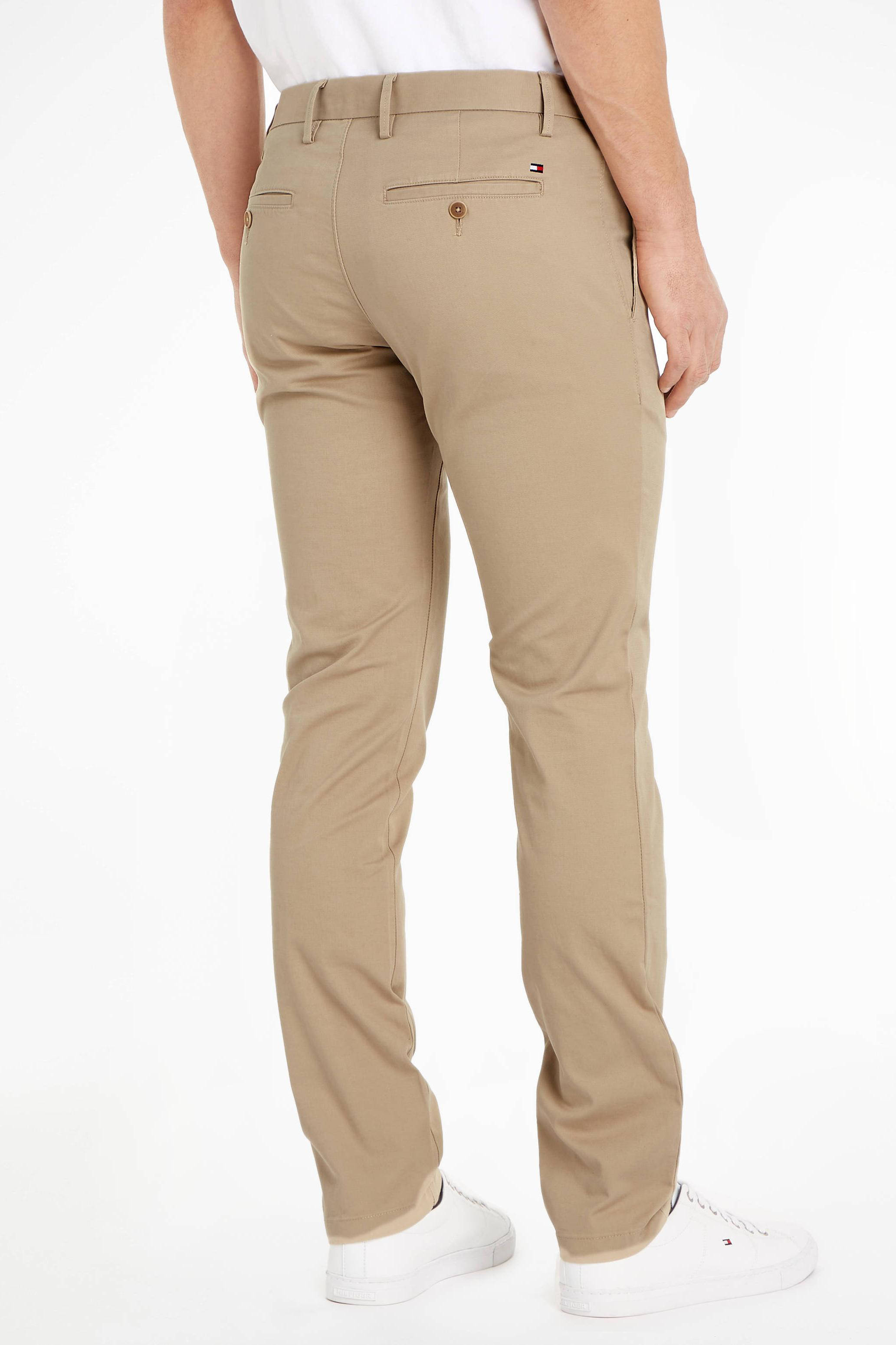 Tommy Hilfiger slim straight fit chino CORE BLEECKER 1985 met katoen batique khaki