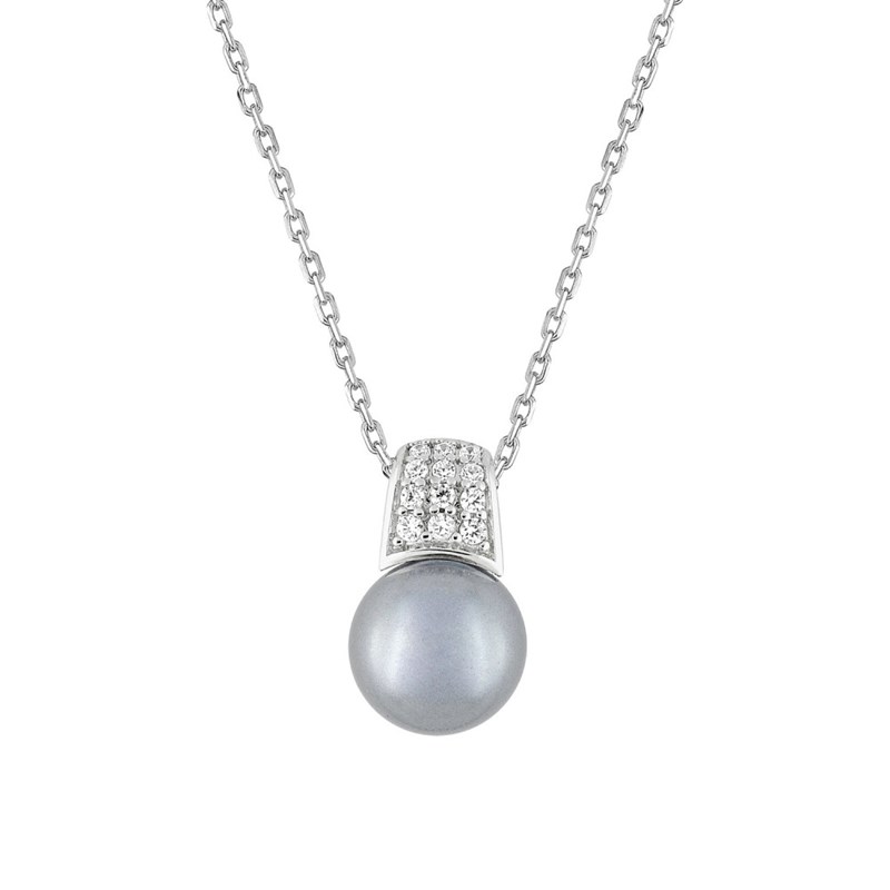 Collier perle Femme - Argent 925 - Longueur : 42 cm