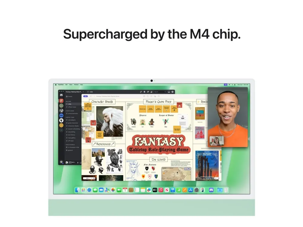 Apple iMac with 4.5K Retina display - Alt-i-én M4 - RAM 16 GB - SSD 256 GB - Apple M4 8-core - IEEE 802.11ax (Wi-Fi 6E), Bluetooth 5.3 - macOS Sequoia 15.0 - skærm: LED 24